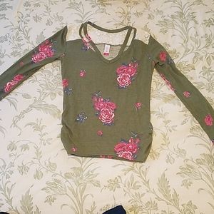 Long Sleeve floral and lace shirt